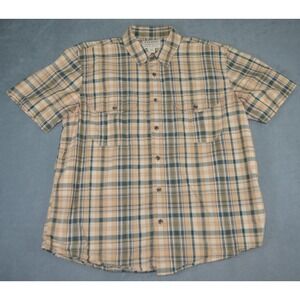 Filson Shirt Mens Large Short Sleeve Plaid Button Up Cotton CC Filson